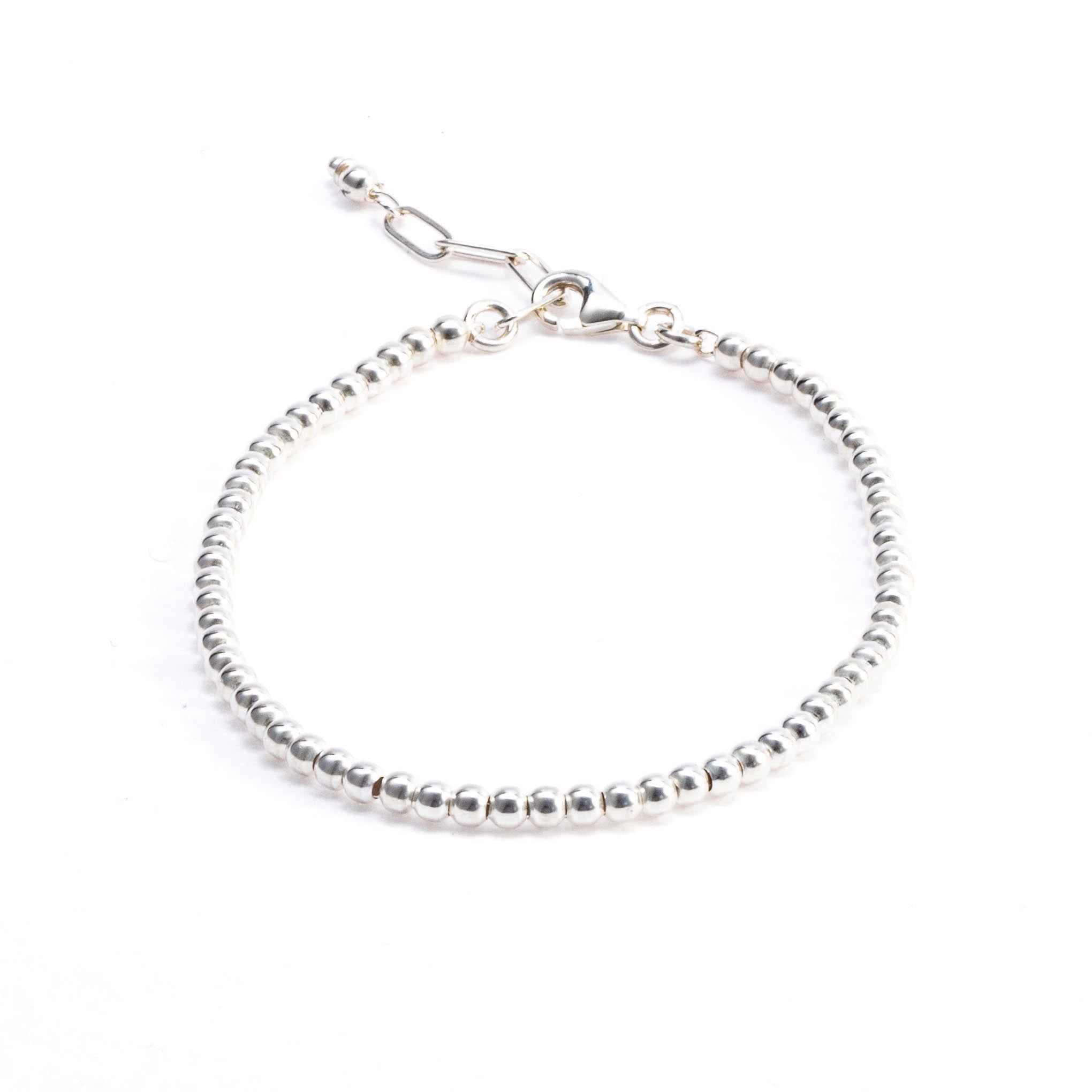 Pulsera con extension esferas mini de plata