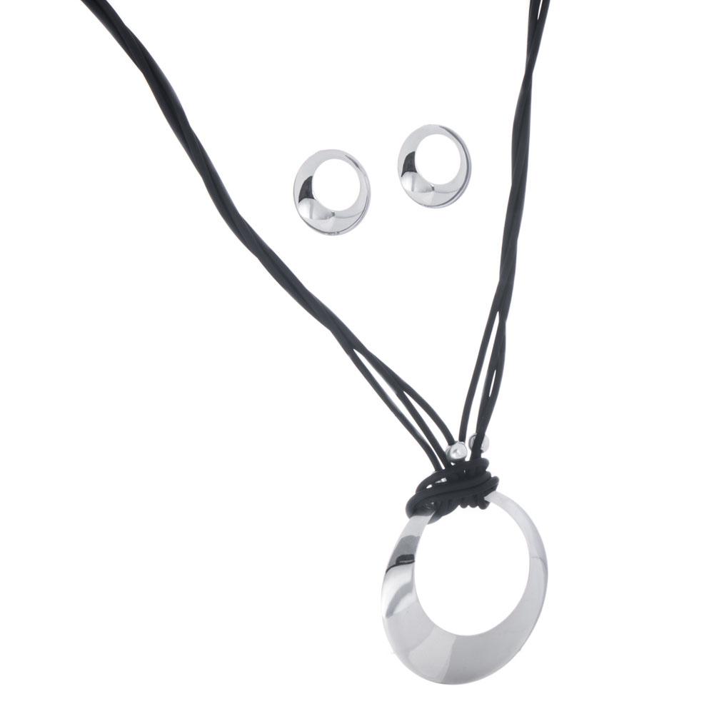 Collar de caucho con eclipse de Plata