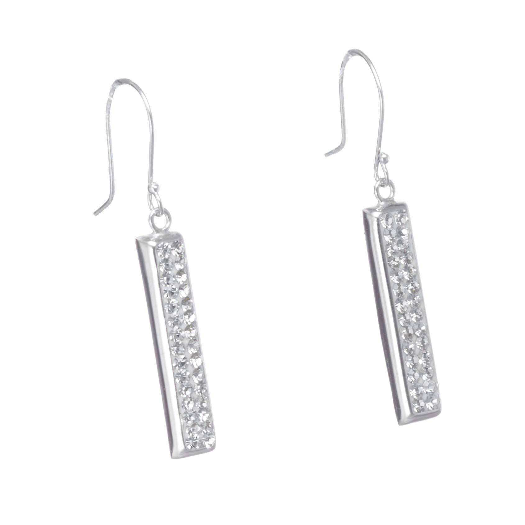 Aretes Barras de Plata con zirconias