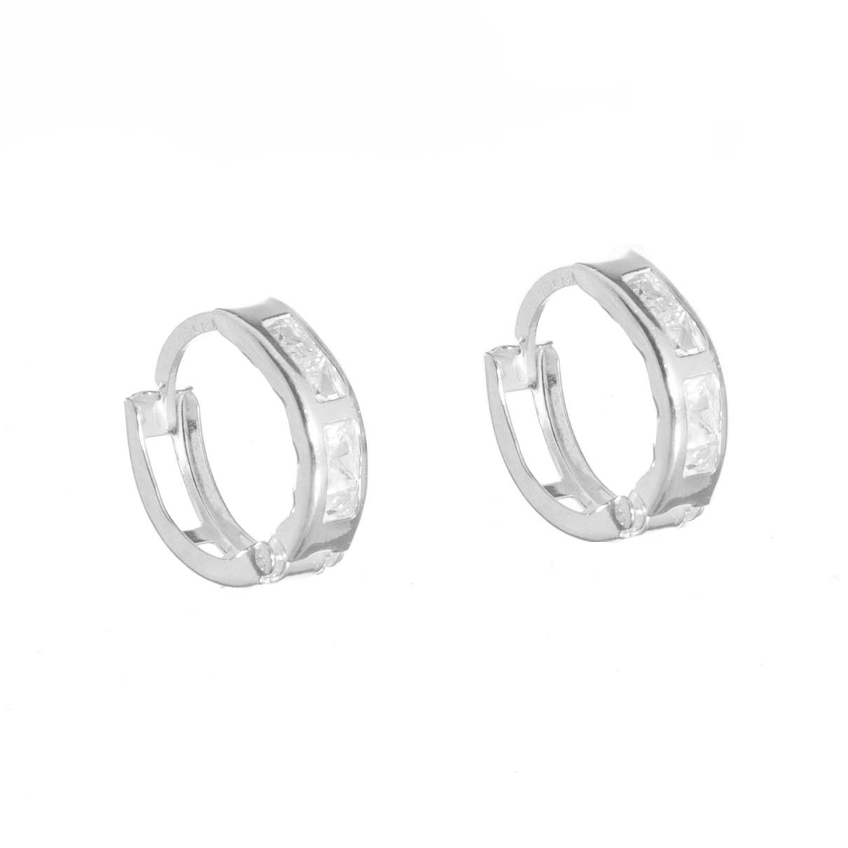 Arracadas de plata mini con zirconia