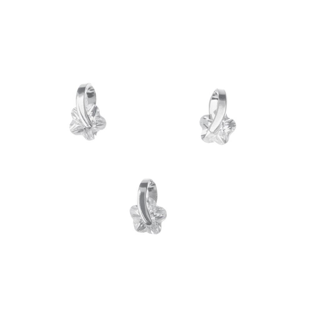 Dije y aretes de Plata con estrellas de zirconia