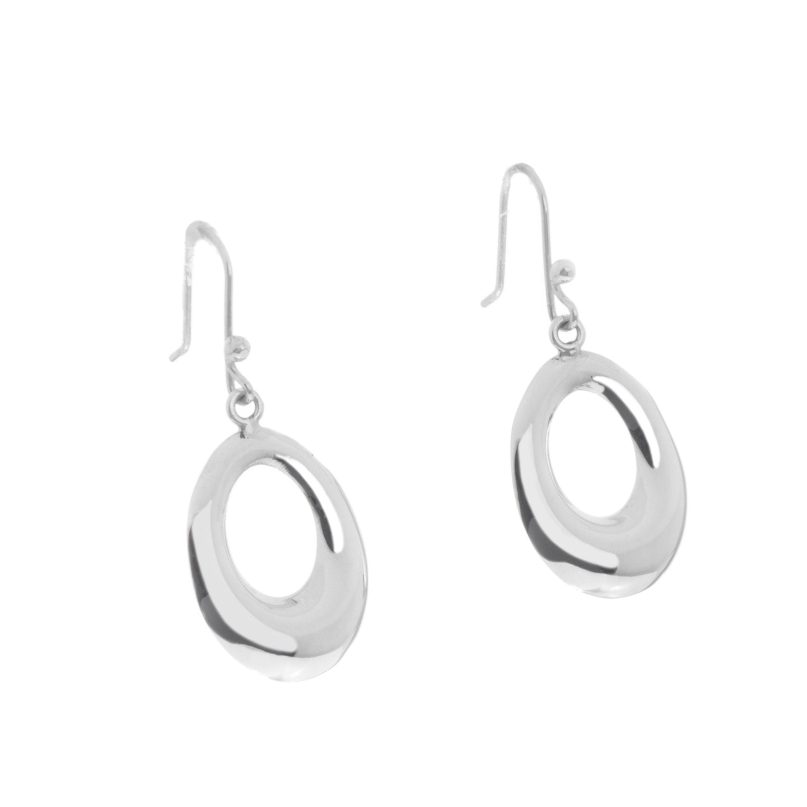 Aretes de Plata de Óvalos perforados