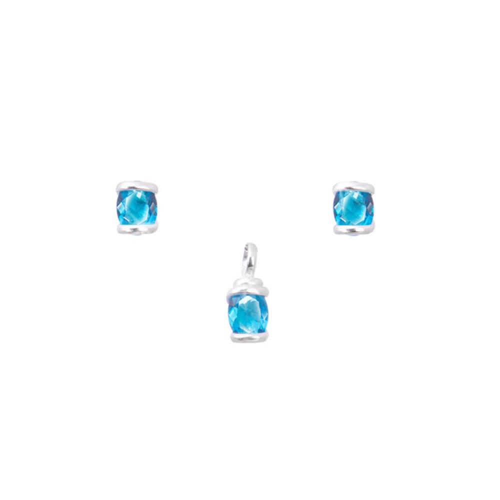 Juego de zirconias mini engarzadas en plata