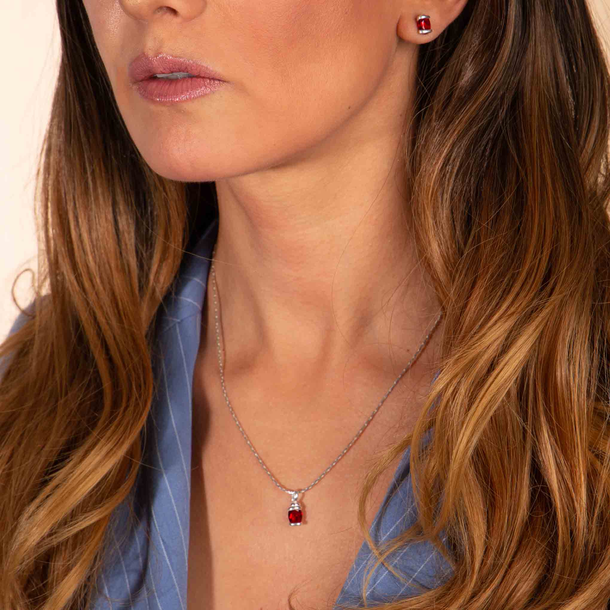 Juego de zirconias mini engarzadas en plata