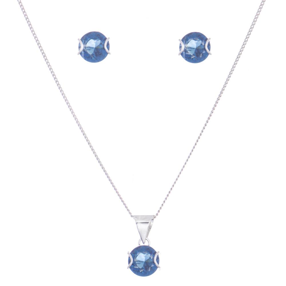 Dijes y aretes abrazo de zirconias con plata.