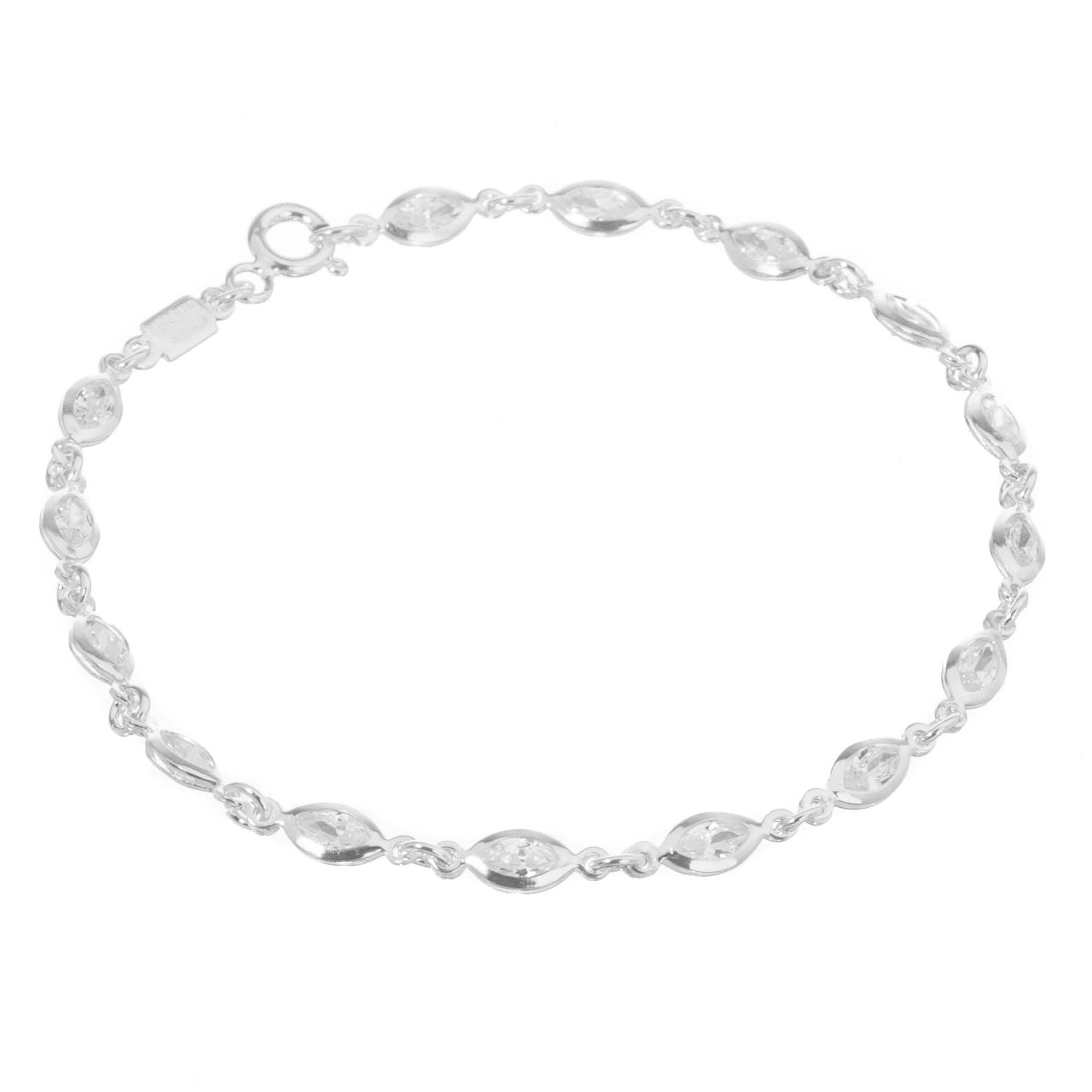 Pulsera de plata con semillas mini de zirconia