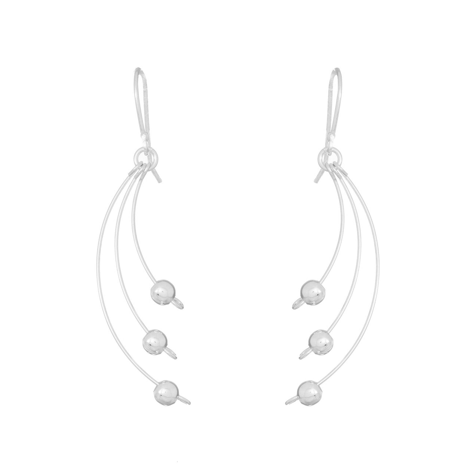 Aretes de medio circulo con esferas