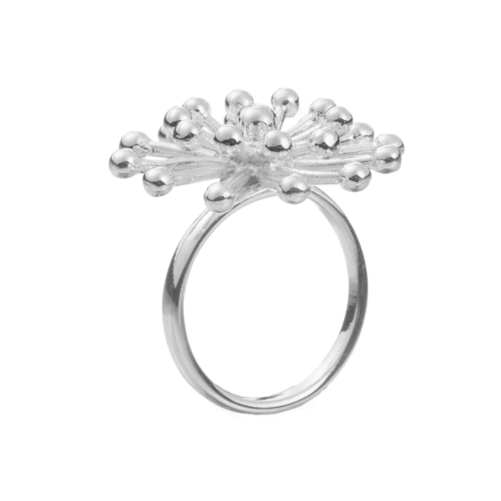 Anillo flor de mercurio de plata mexicana