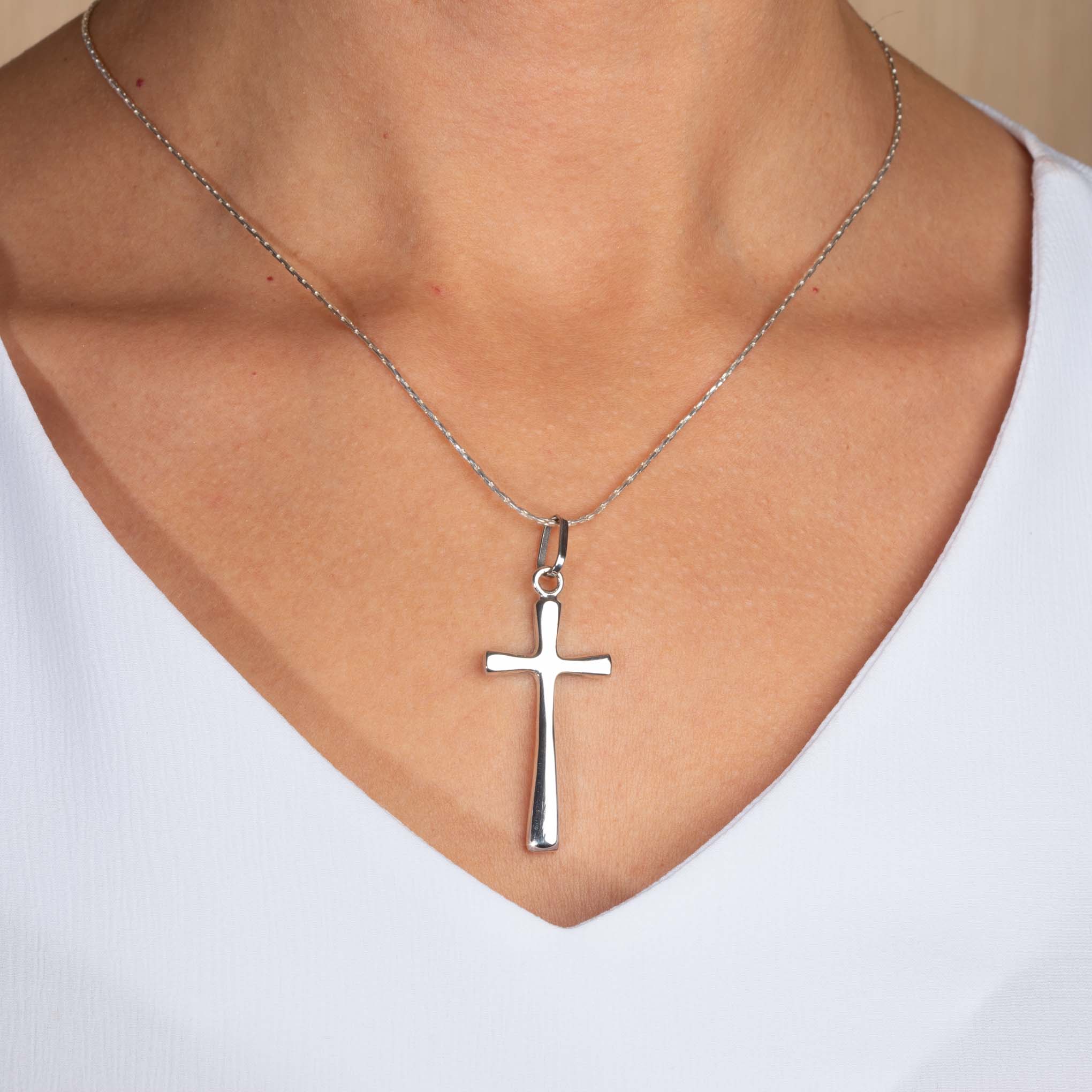 Dije cruz bombeada de plata  de plata mexicana