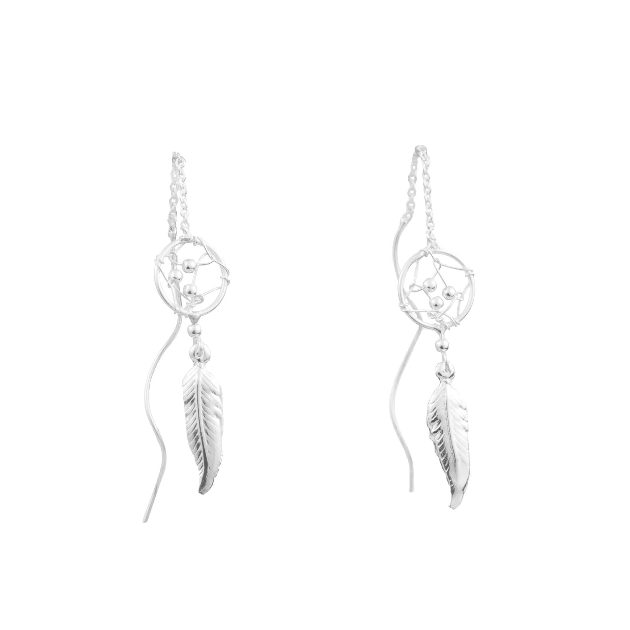 Aretes atrapasueños de plata estilo violador de plata mexicana