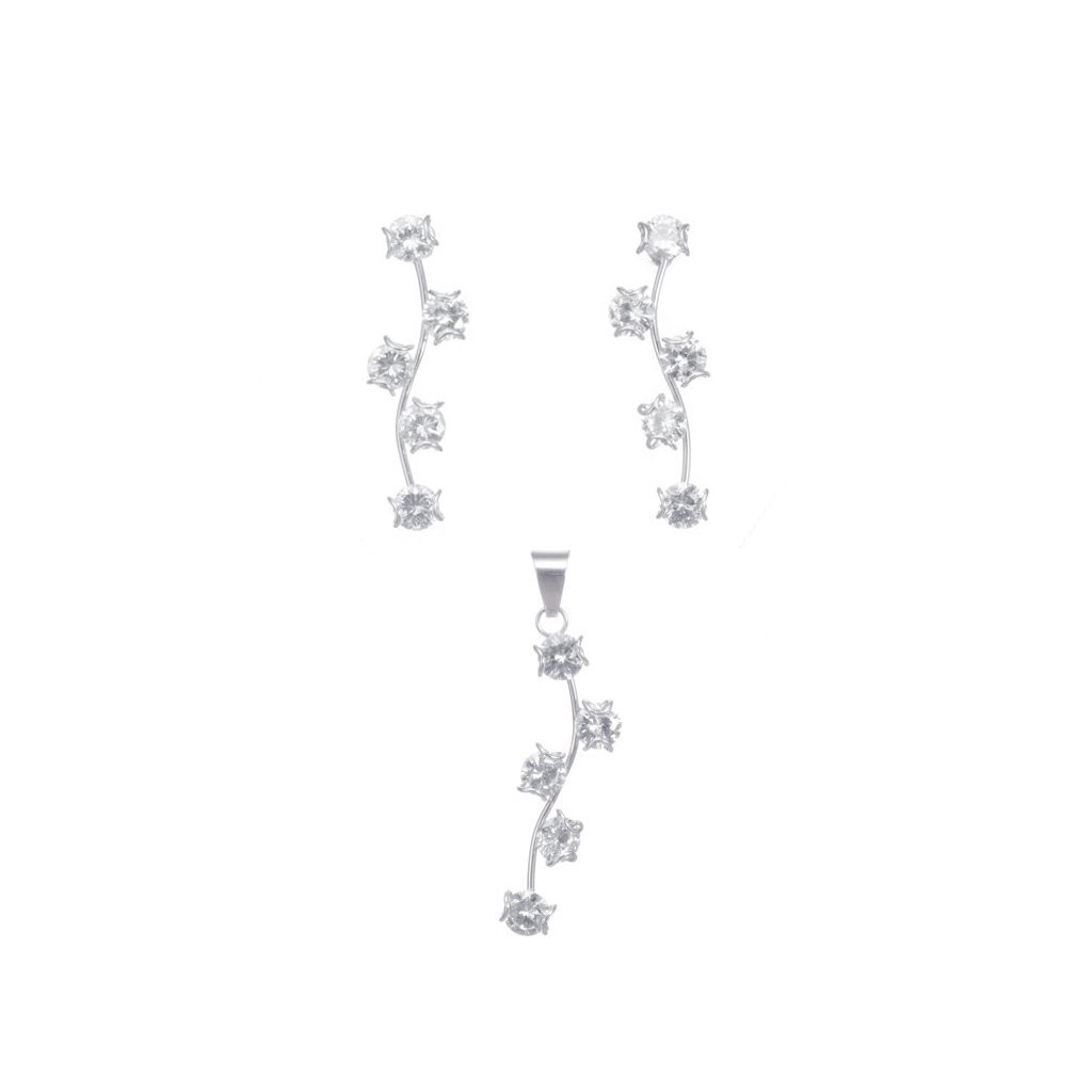 Juego ramitas de Plata con zirconia