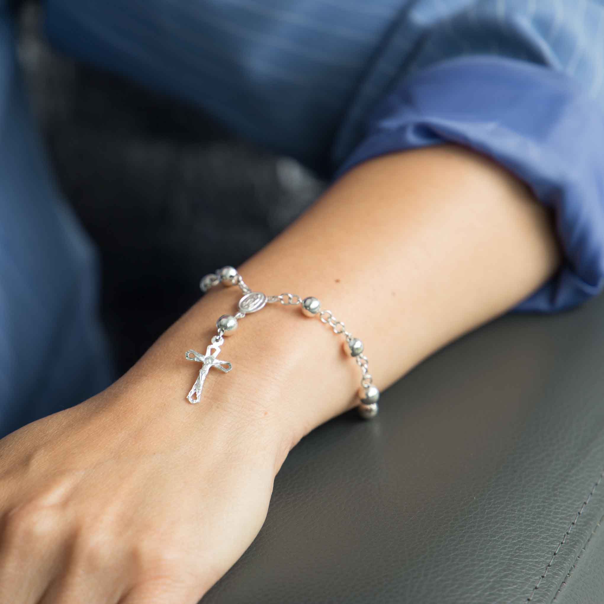 Pulsera decenario de plata