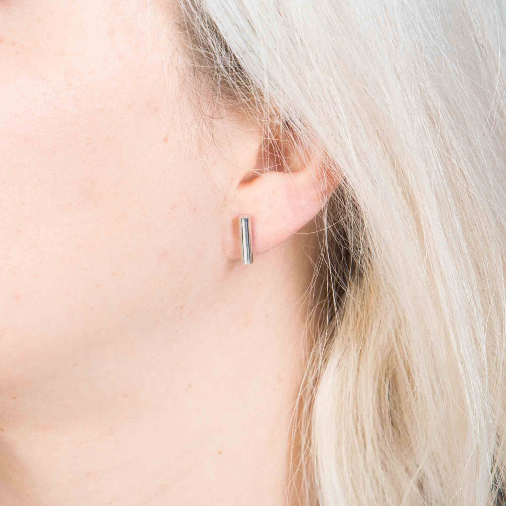 Aretes barras de Plata